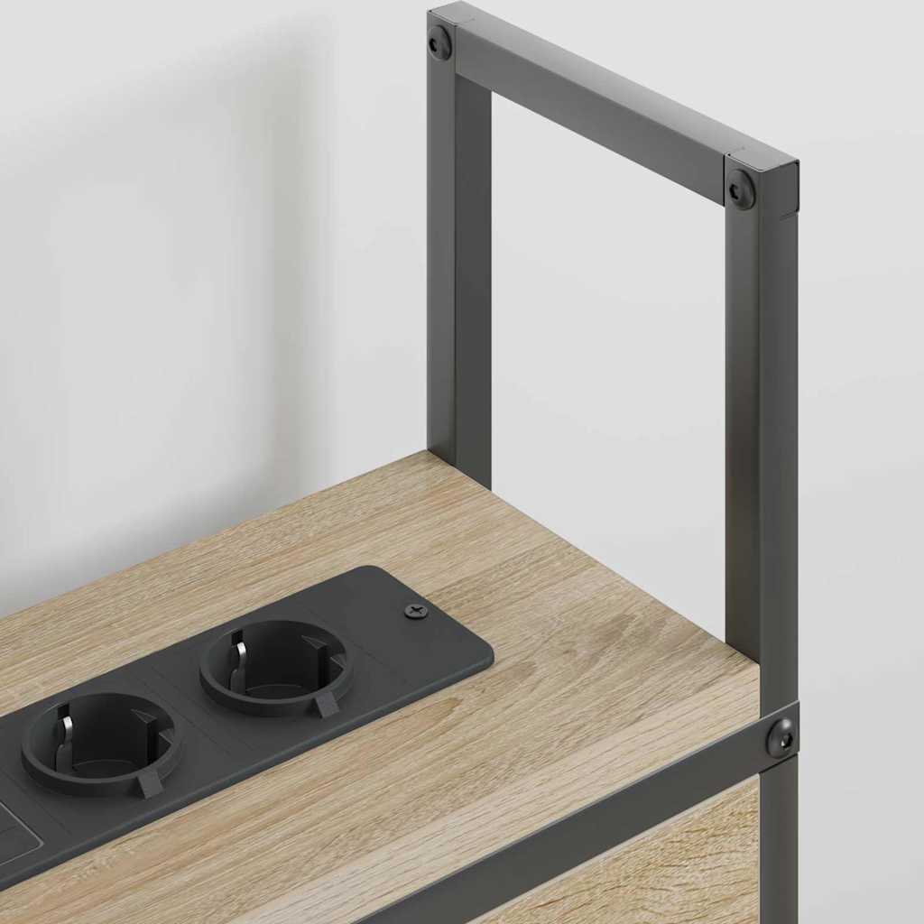 vidaXL Κεφαλάρι Αποθήκης με Σταθμό Φόρτισης Sonoma Δρυς 200 cm