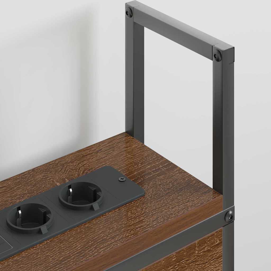 vidaXL Κεφαλάρι Αποθήκης με Σταθμό Φόρτισης Καφέ δρυς 200 cm