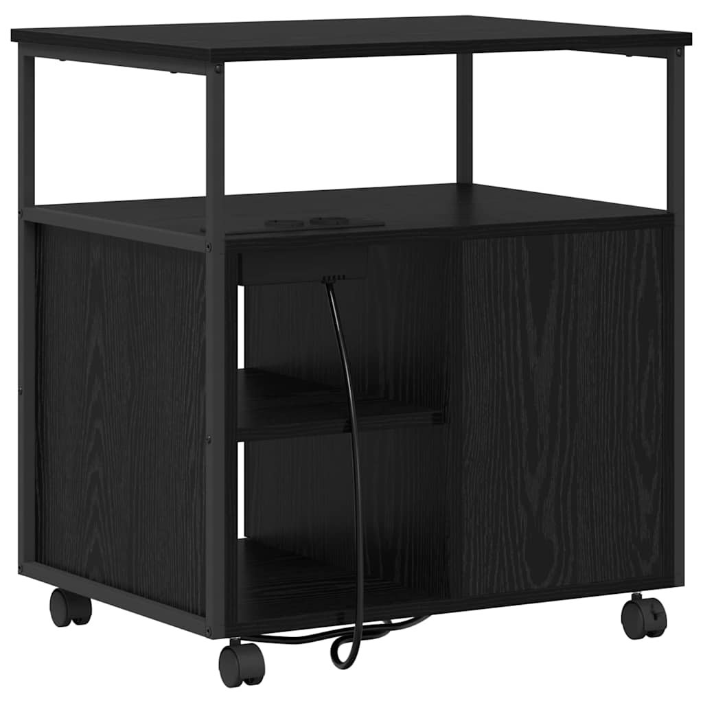vidaXL Γραφείο Ντουλάπι Μαύρη δρυς 61 x 46 x 67 εκ. Επεξεργασμένο ξύλο