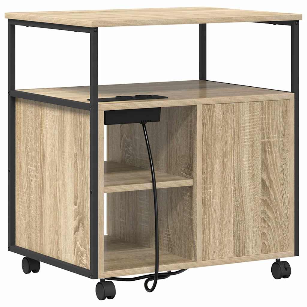 vidaXL Γραφείο Ντουλάπι με τροχούς Sonoma Δρυς 61 x 46 x 67 εκ.