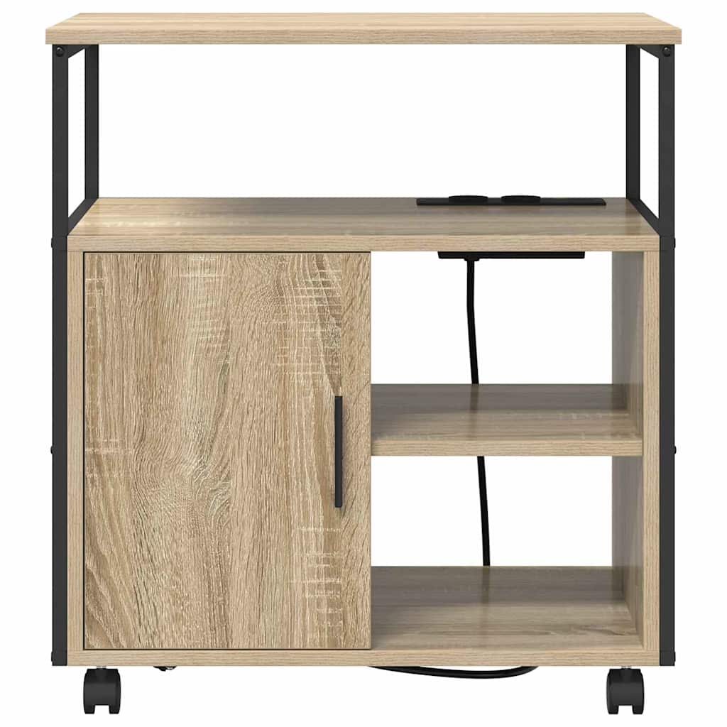 vidaXL Γραφείο Ντουλάπι με τροχούς Sonoma Δρυς 61 x 46 x 67 εκ.
