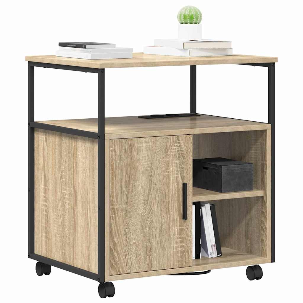 vidaXL Γραφείο Ντουλάπι με τροχούς Sonoma Δρυς 61 x 46 x 67 εκ.
