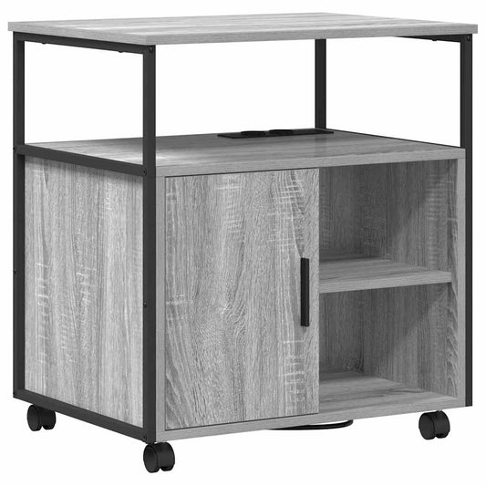 vidaXL Γραφείο Ντουλάπι με τροχούς Γκρι sonoma 61 x 46 x 67 εκ.
