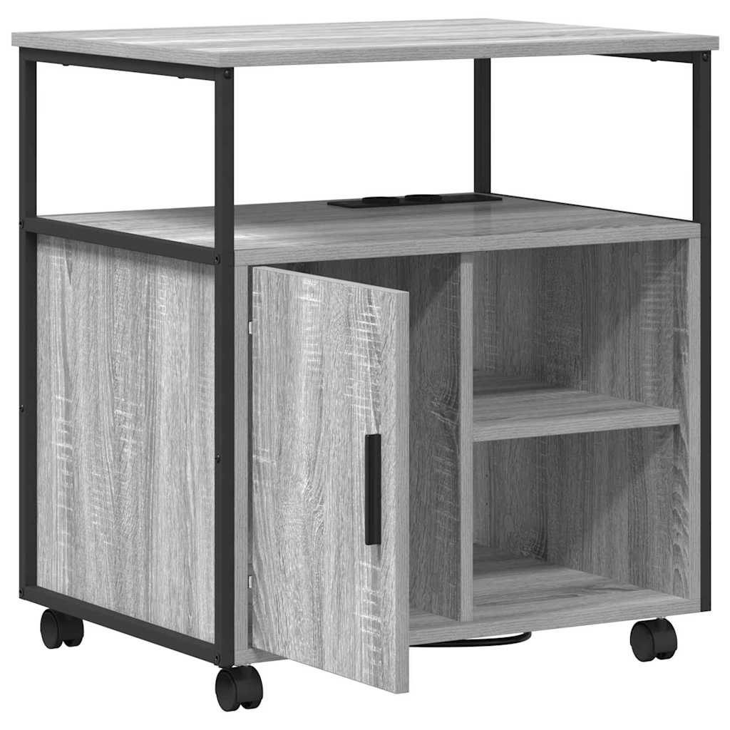 vidaXL Γραφείο Ντουλάπι με τροχούς Γκρι sonoma 61 x 46 x 67 εκ.