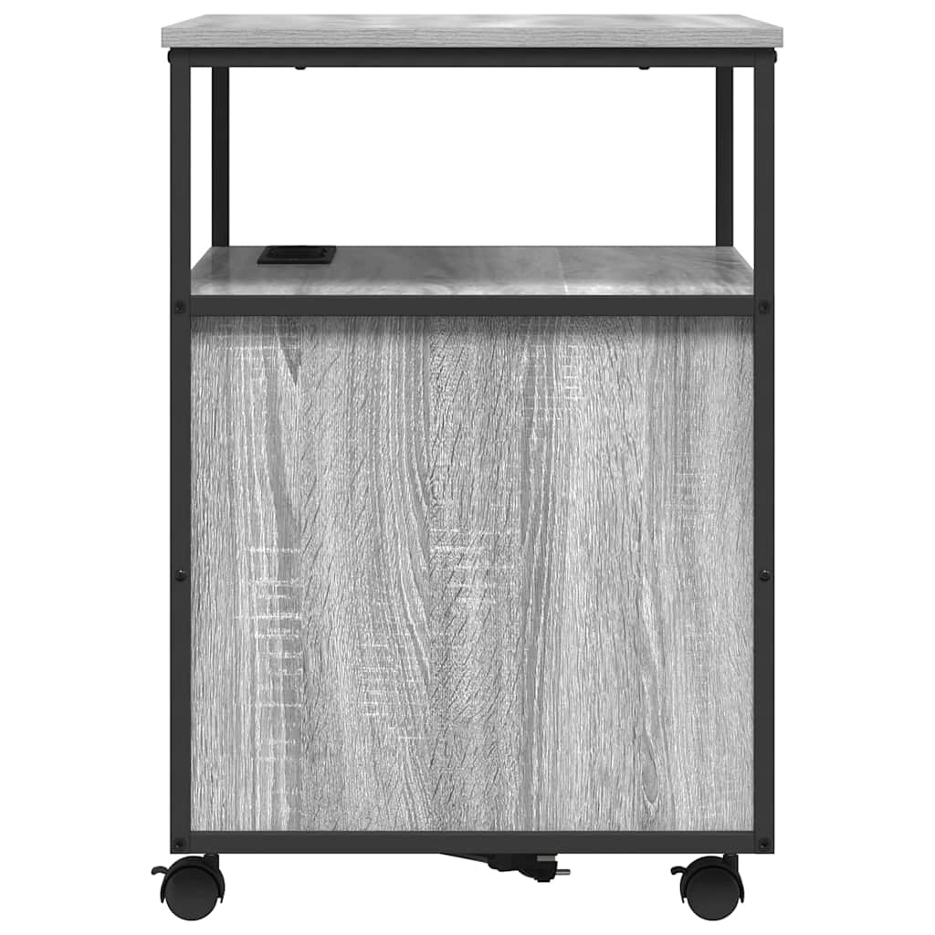 vidaXL Γραφείο Ντουλάπι με τροχούς Γκρι sonoma 61 x 46 x 67 εκ.