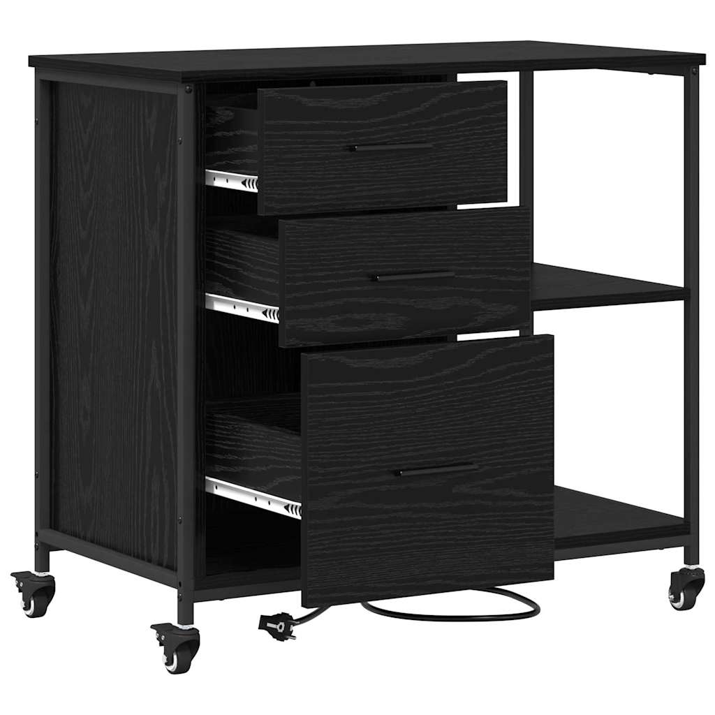 vidaXL Ντουλάπα με Σταθμό Φόρτισης 76 x 41 x 72 cm Επεξεργασμένο Ξύλο