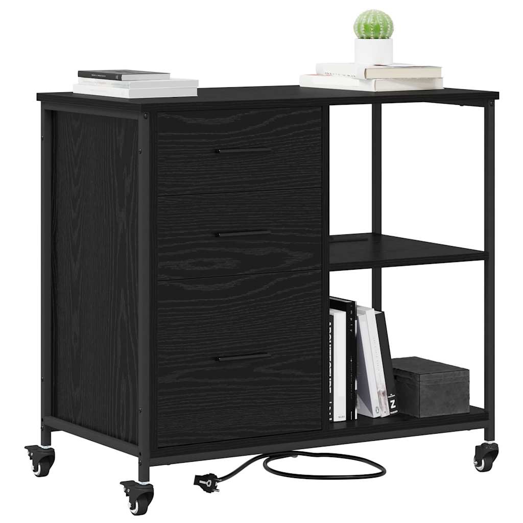 vidaXL Ντουλάπα με Σταθμό Φόρτισης 76 x 41 x 72 cm Επεξεργασμένο Ξύλο