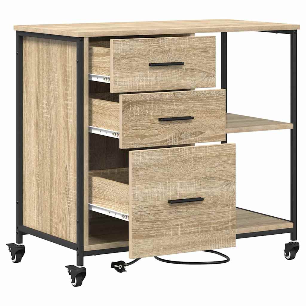 vidaXL Γραφείο Ντουλάπι Sonoma Δρυς 76 x 41 x 72 cm Επεξεργασμένο ξύλο