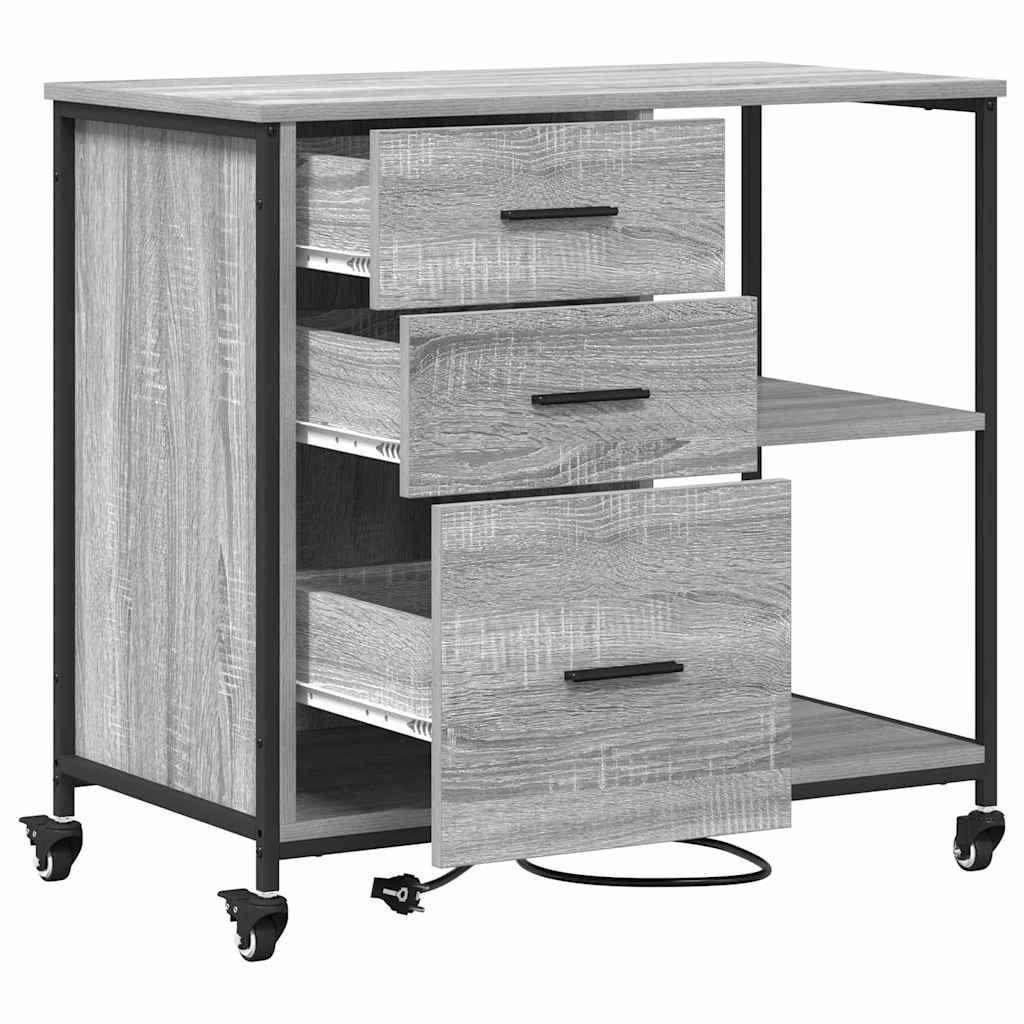 vidaXL Γραφείο Ντουλάπι Γκρι sonoma 76 x 41 x 72 cm Επεξεργασμένο ξύλο
