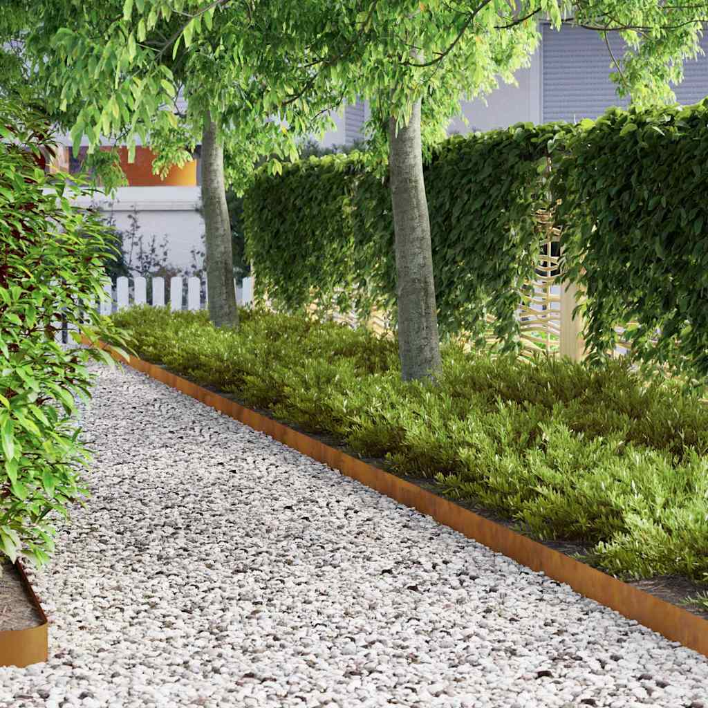 vidaXL Φράχτης Κήπου Σκ rusty 450 x 10 εκ Ατσάλι σκληρυθέν στον αέρα