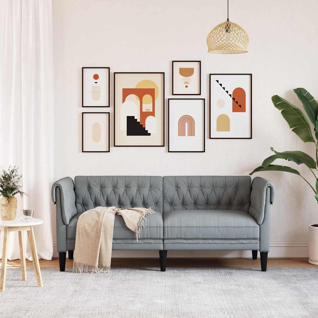 vidaXL Καναπές Ανοιχτό γκρι 182,5 x 74,5 x 74,5 εκατοστά Πολυεστέρας