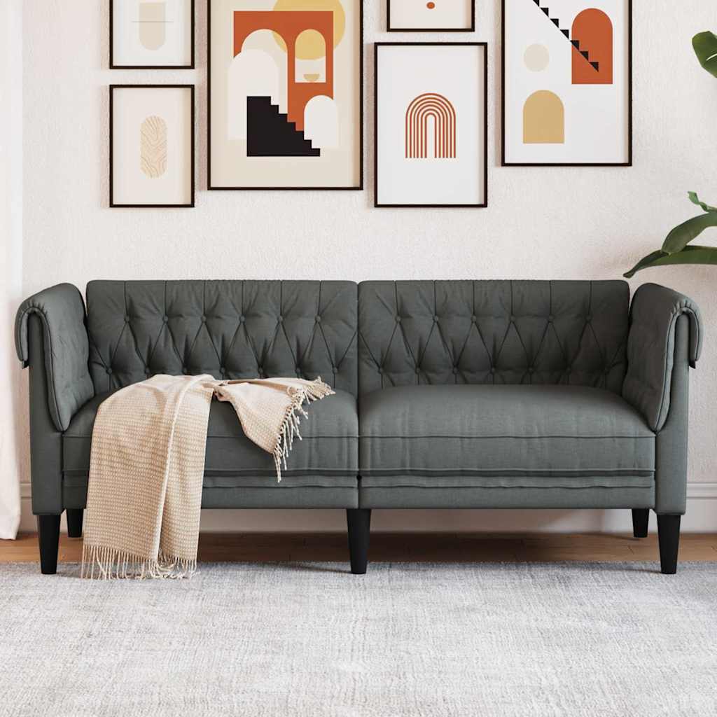 vidaXL Καναπές Σκούρο Γκρι 182,5 x 74,5 x 74,5 εκατοστά Πολυεστέρας