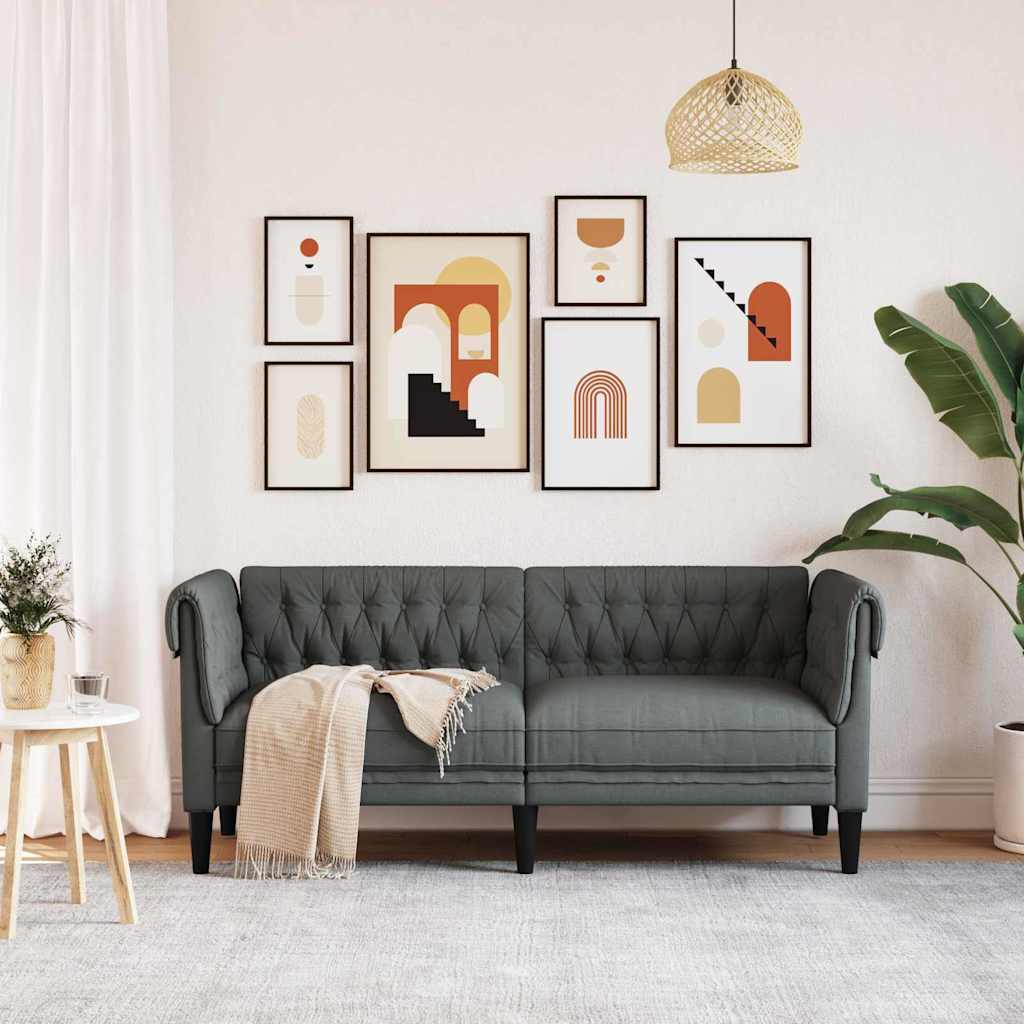 vidaXL Καναπές Σκούρο Γκρι 182,5 x 74,5 x 74,5 εκατοστά Πολυεστέρας