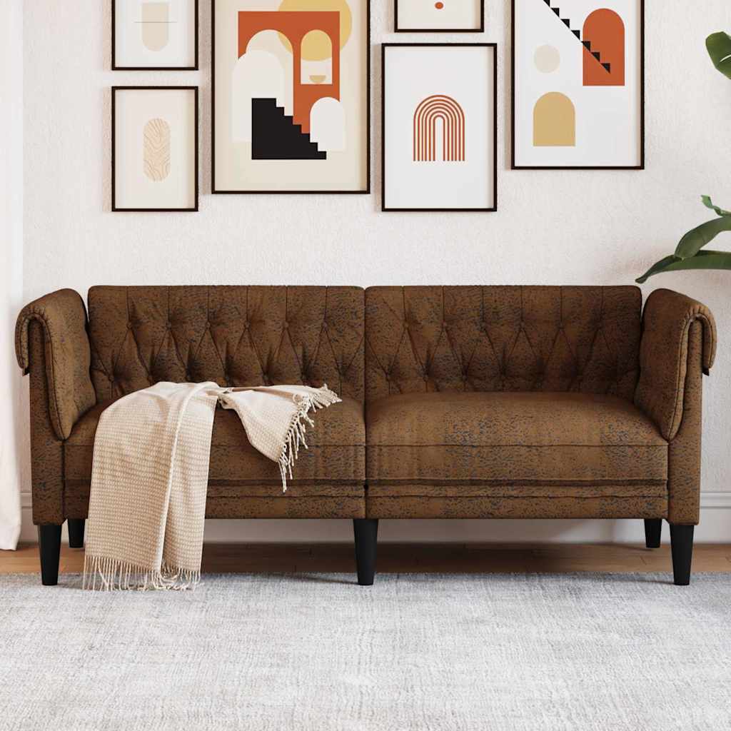 vidaXL Καναπές Καφέ 182,5 x 74,5 x 74,5 εκατοστά Πολυεστέρας