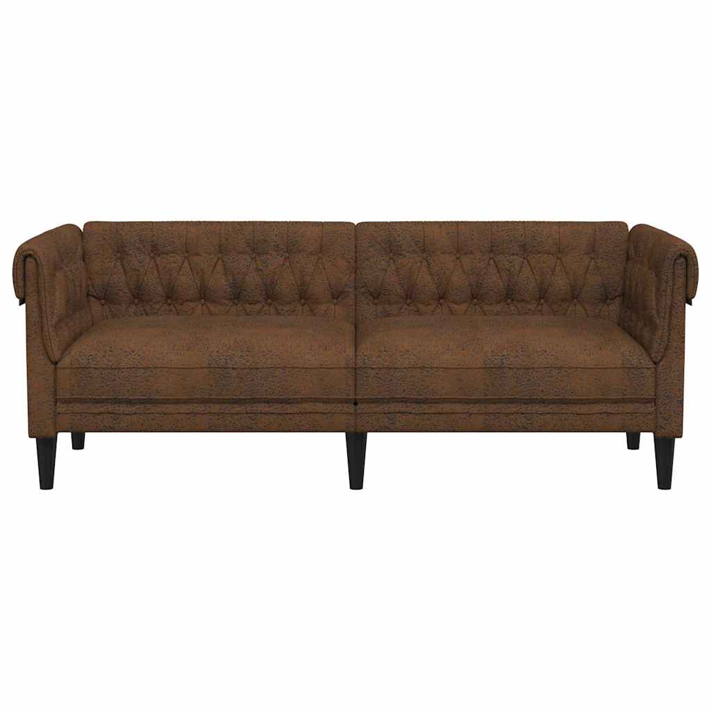 vidaXL Καναπές Καφέ 201,5 x 74,5 x 74,5 εκατοστά Πολυεστέρας