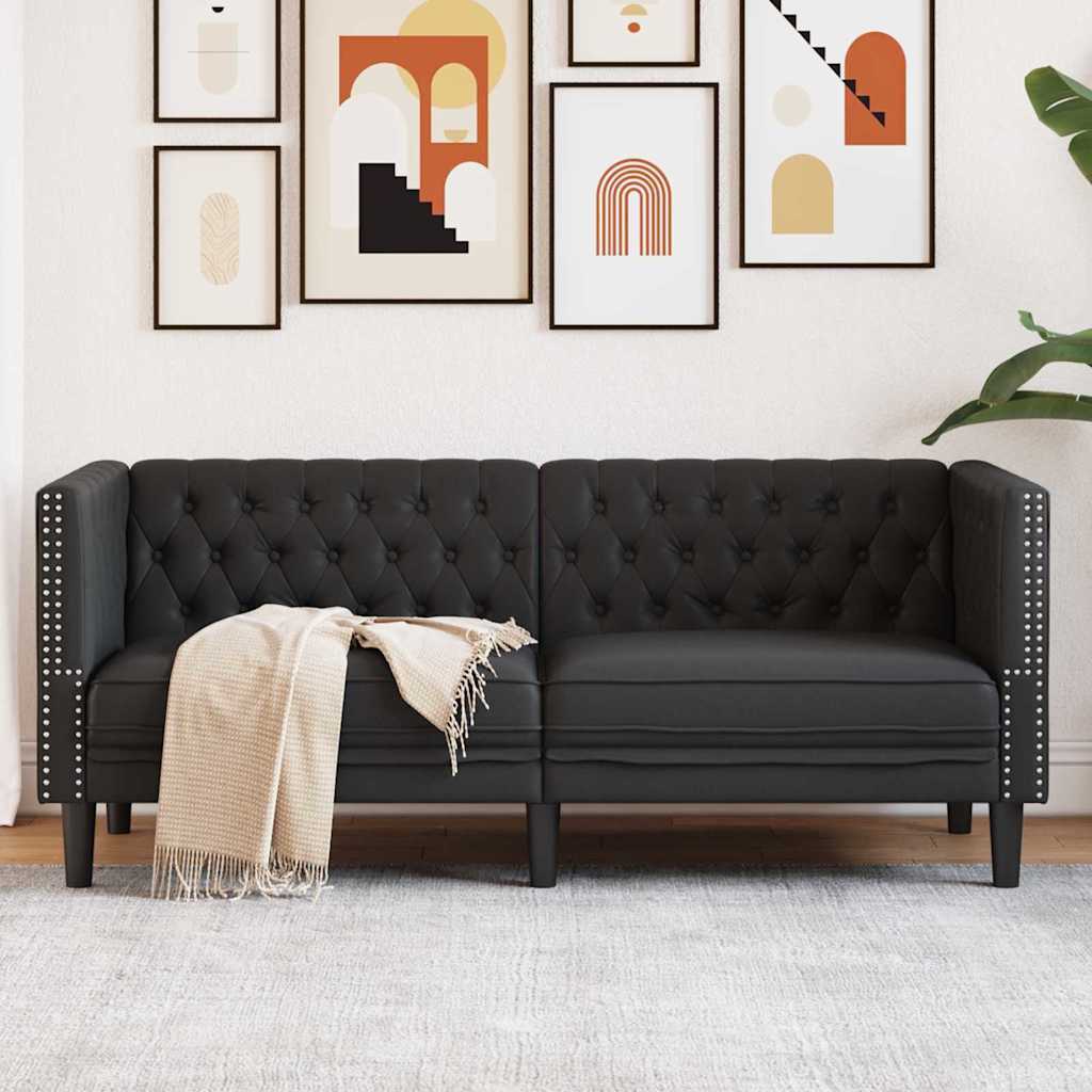 vidaXL Καναπές Μαύρο 174 x 74,5 x 70,5 εκ. PVC