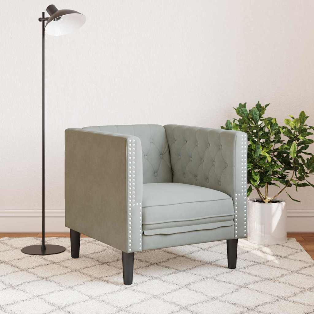 vidaXL Καναπές Ανοιχτό γκρι 74,5 x 71 x 70,5 εκ. Βελούδο
