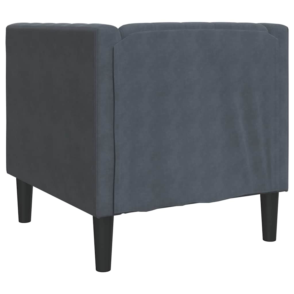 vidaXL Καναπές Σκούρο Γκρι 74,5 x 71 x 70,5 εκ. Βελούδο