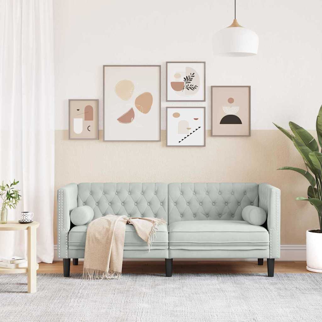 vidaXL Καναπές Ανοιχτό γκρι 174 x 74,5 x 70,5 εκ. Βελούδο