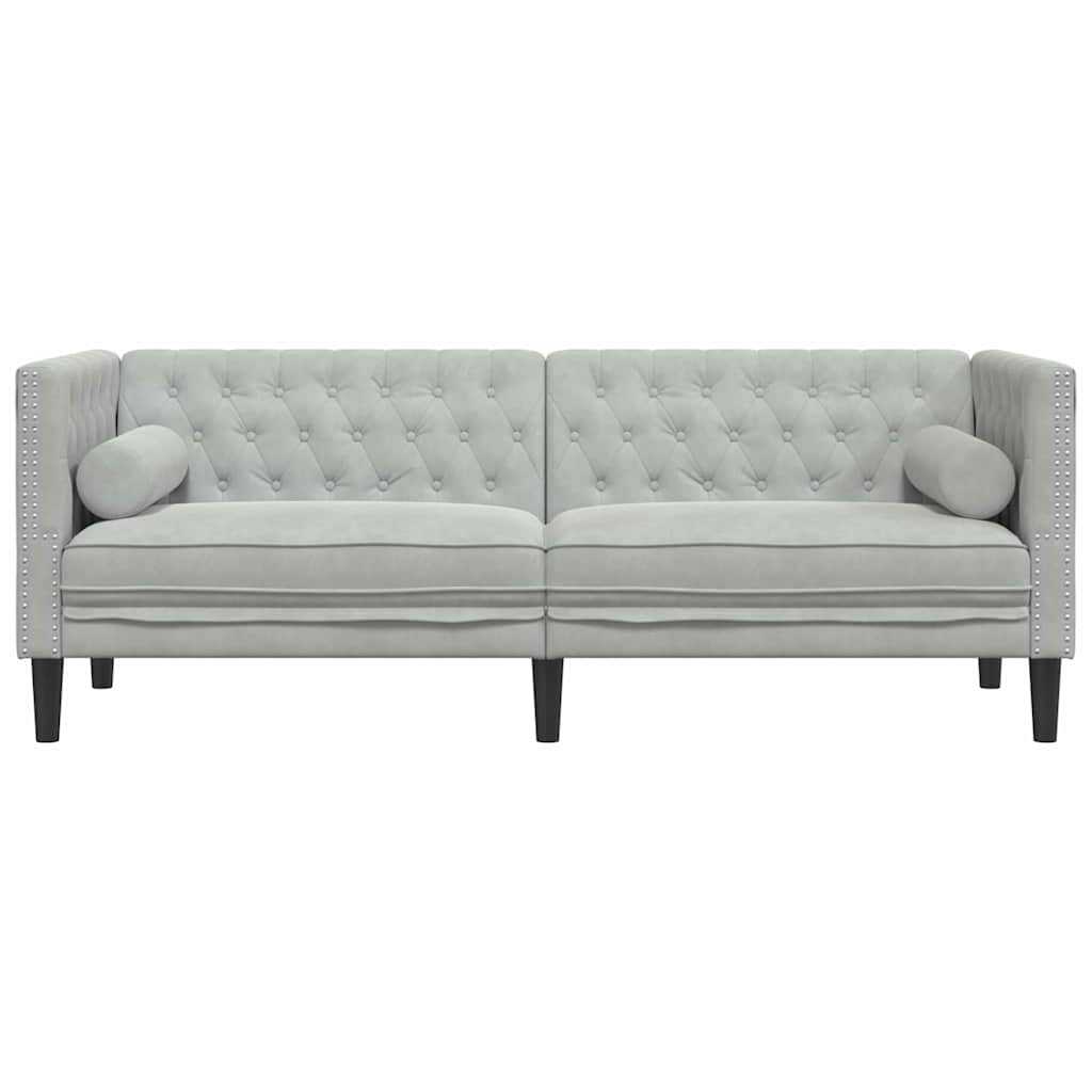 vidaXL Καναπές Ανοιχτό γκρι 194 x 74,5 x 70,5 εκ. Βελούδο