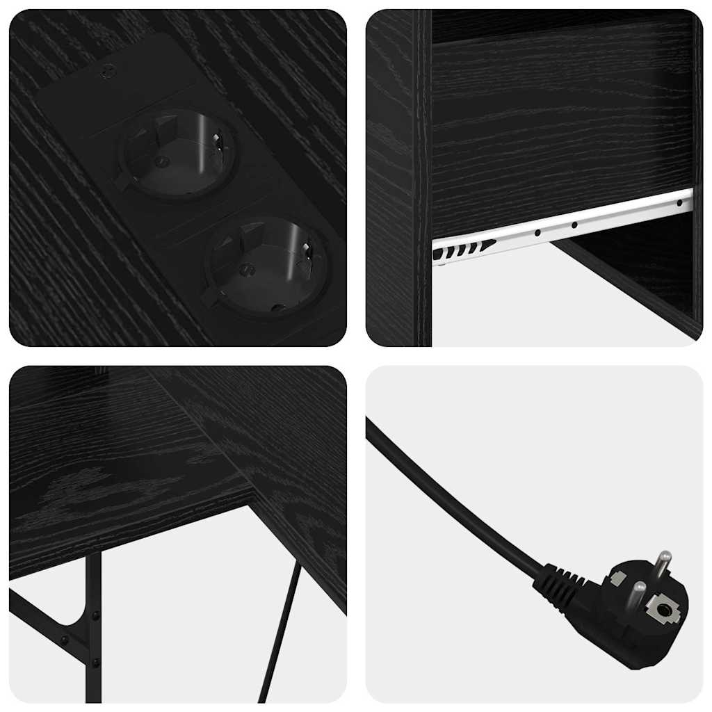 vidaXL Γραφείο Μαύρη δρυς 182 x 101 x 87.5 εκ Επεξεργασμένο ξύλο