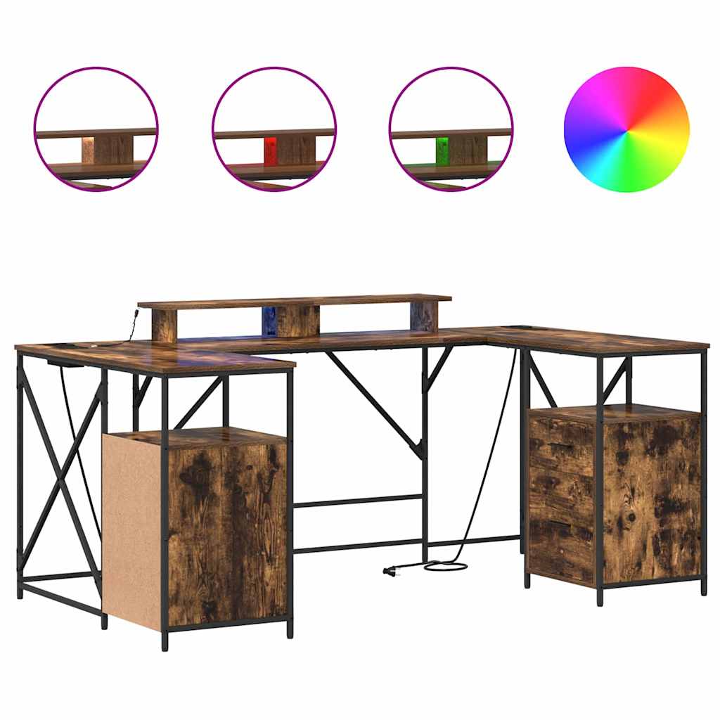 vidaXL Γραφείο Καπνιστή δρυς 182 x 101 x 87.5 εκ Επεξεργασμένο ξύλο