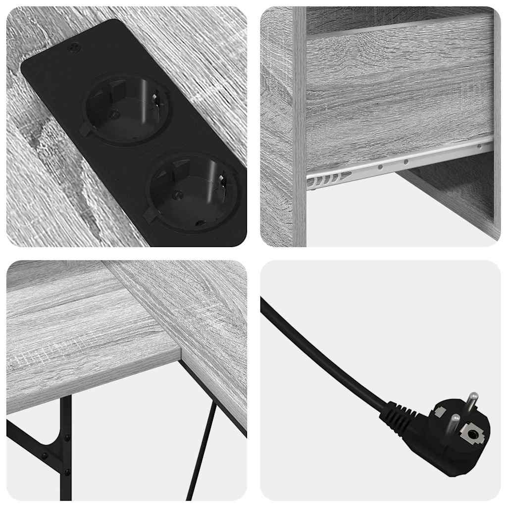 vidaXL Γραφείο Γκρι sonoma 182 x 101 x 87.5 εκ Επεξεργασμένο ξύλο