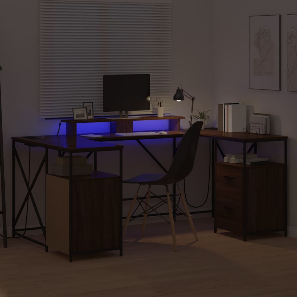 vidaXL Γραφείο Καφέ δρυς 182 x 101 x 87.5 εκ Επεξεργασμένο ξύλο