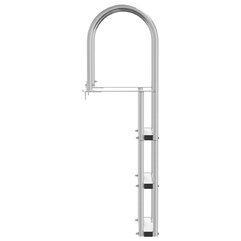 vidaXL 3-Βήμα Σκάλα για Μώλο Ασημί 45 x 11,5 x 134 εκ Αλουμίνιο