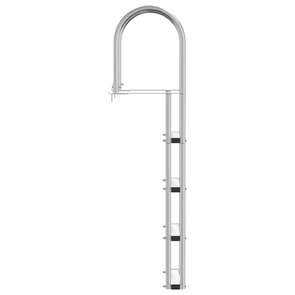 vidaxl Σκάλα ντόκ Ασημί 45 x 11.5 x 162 εκ Αλουμίνιο