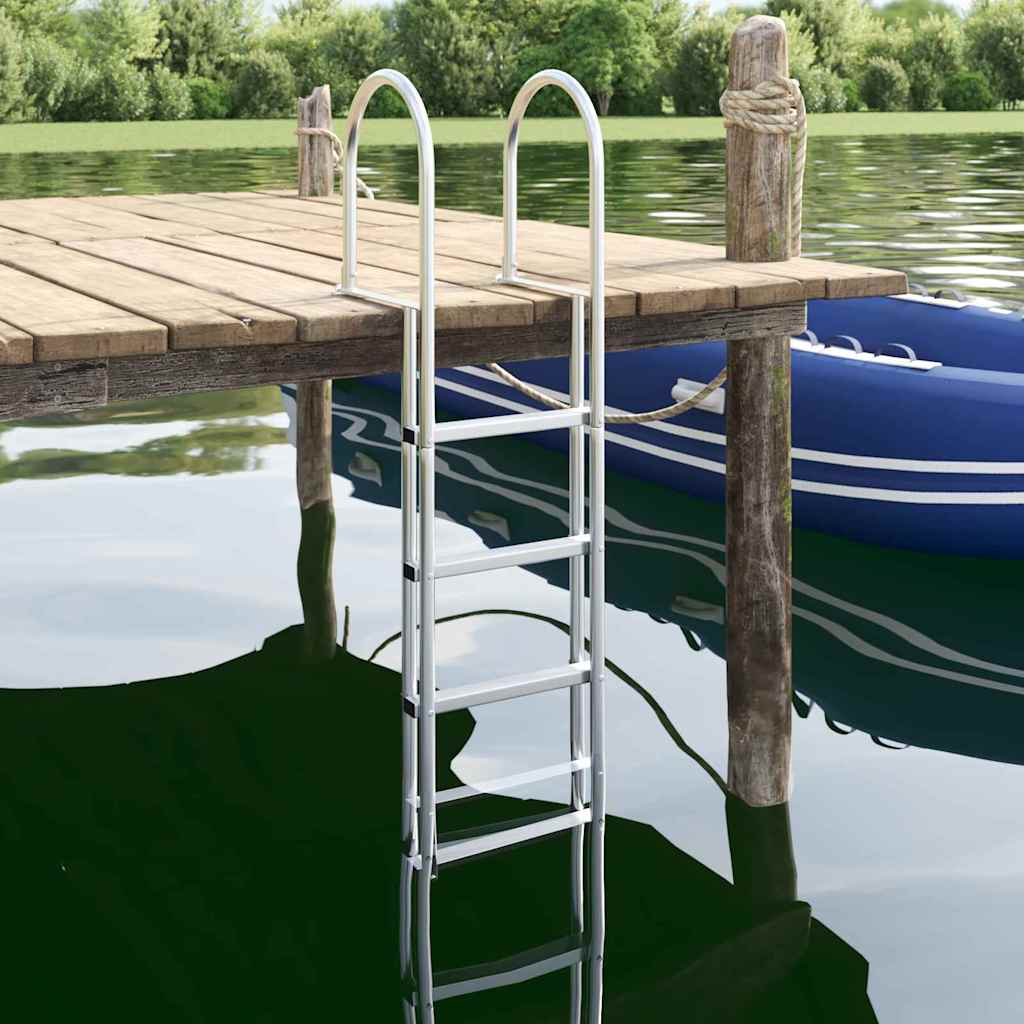 vidaxl Σκάλα ντόκ Ασημί 45 x 11.5 x 190 εκ Αλουμίνιο