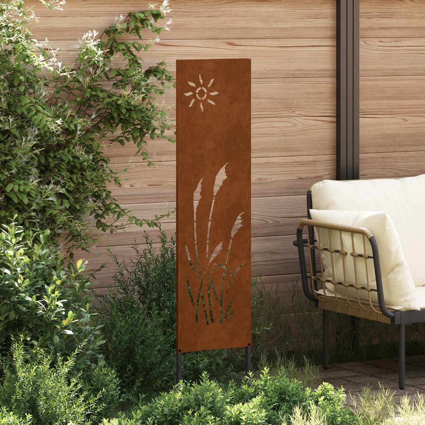 vidaXL Οθόνη Ιδιωτικότητας Κήπου Σκ rusty 32 χ 140 εκ
