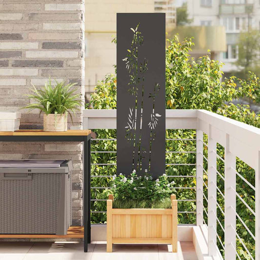 vidaXL Οθόνη Ιδιωτικότητας Κήπου Floral Μαύρο 32 χ 140 εκ