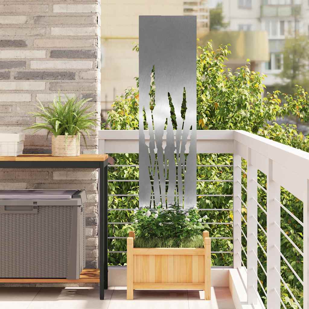 vidaXL Οθόνη Ιδιωτικότητας Κήπου Ασημί 32 χ 140 εκ Ανοξείδωτο ατσάλι