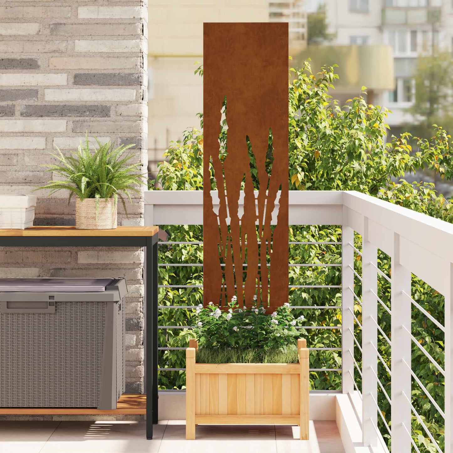 vidaXL Οθόνη Ιδιωτικότητας Κήπου Σκ rusty 32 χ 140 εκ