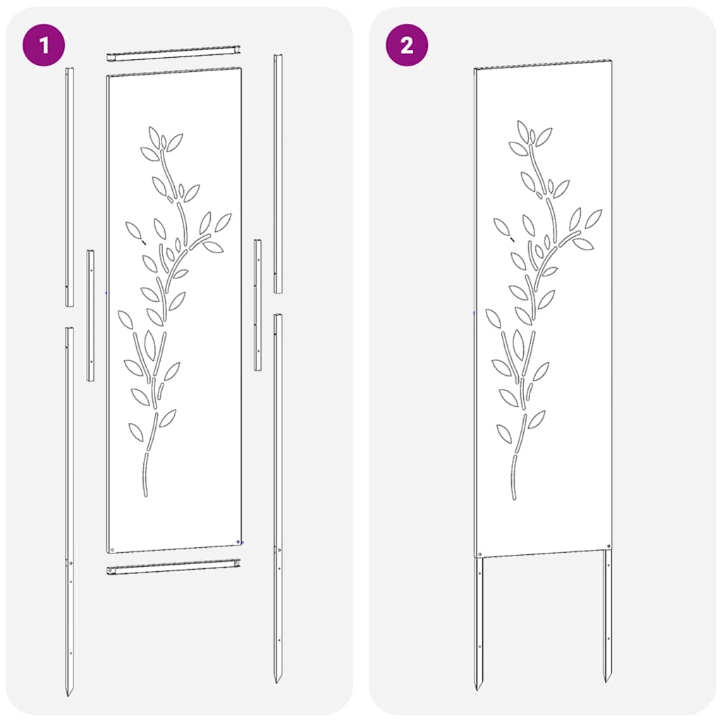 vidaXL Οθόνη Ιδιωτικότητας Κήπου Floral Λευκό 32 χ 140 εκ