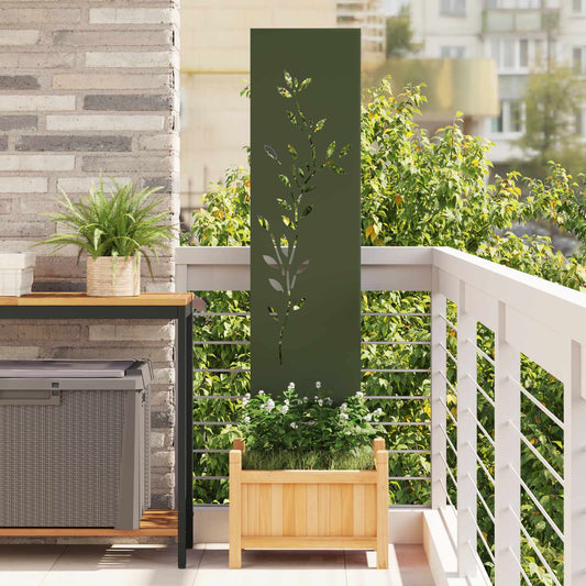 vidaXL Οθόνη Ιδιωτικότητας Κήπου Floral Λαδί 32 χ 140 εκ