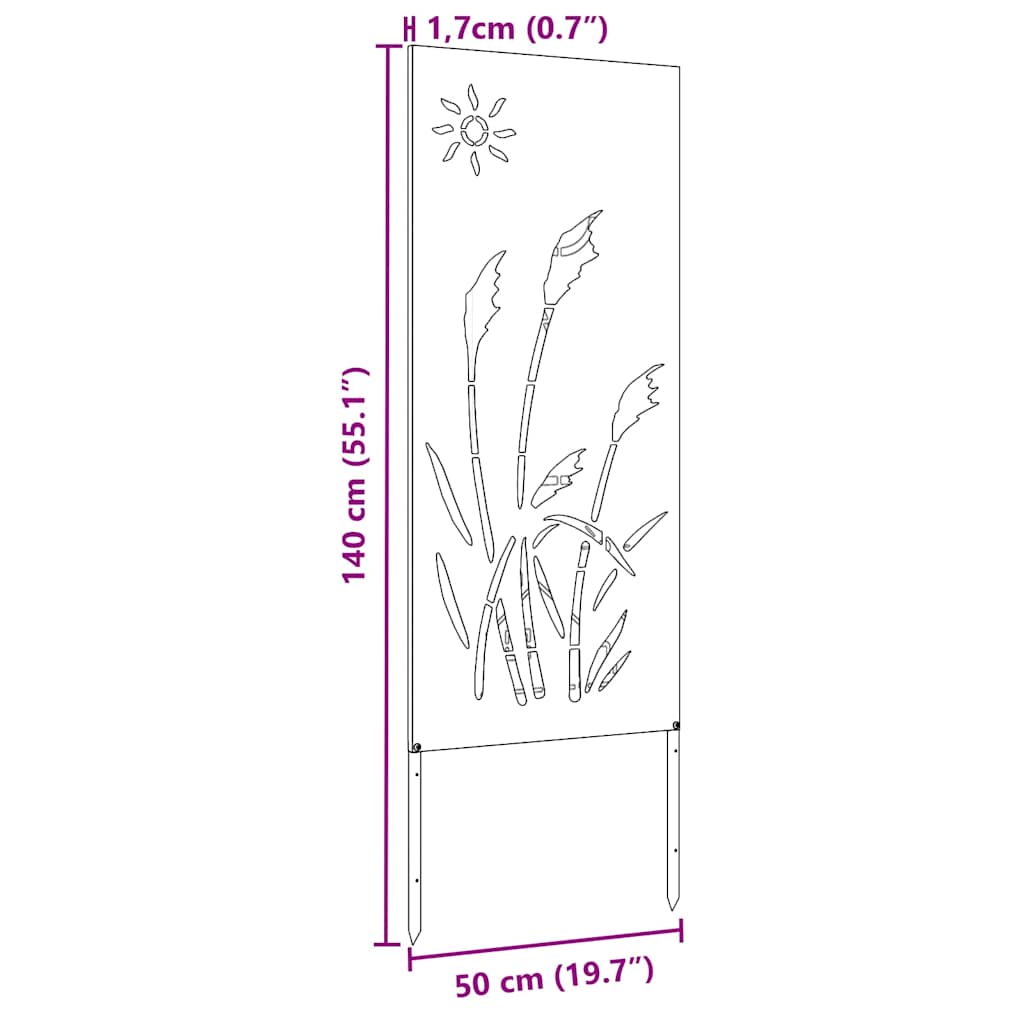 vidaXL Οθόνη Ιδιωτικότητας Κήπου Ασημί 50 x 140 εκ Ανοξείδωτο ατσάλι
