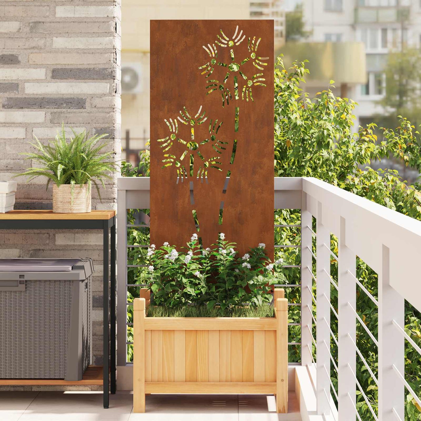 vidaXL Οθόνη Ιδιωτικότητας Κήπου Σκ rusty 50 x 140 εκ