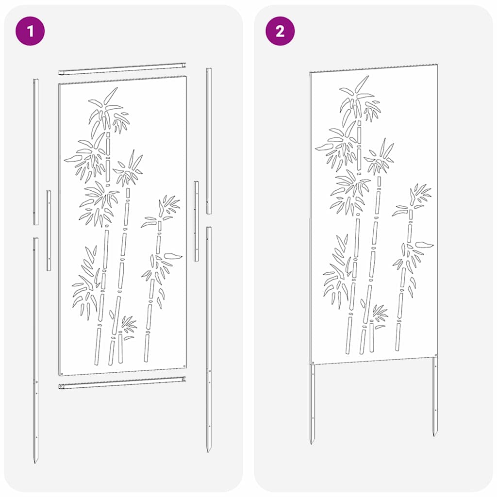 vidaXL Οθόνη Ιδιωτικότητας Κήπου Floral Λευκό 50 x 140 εκ