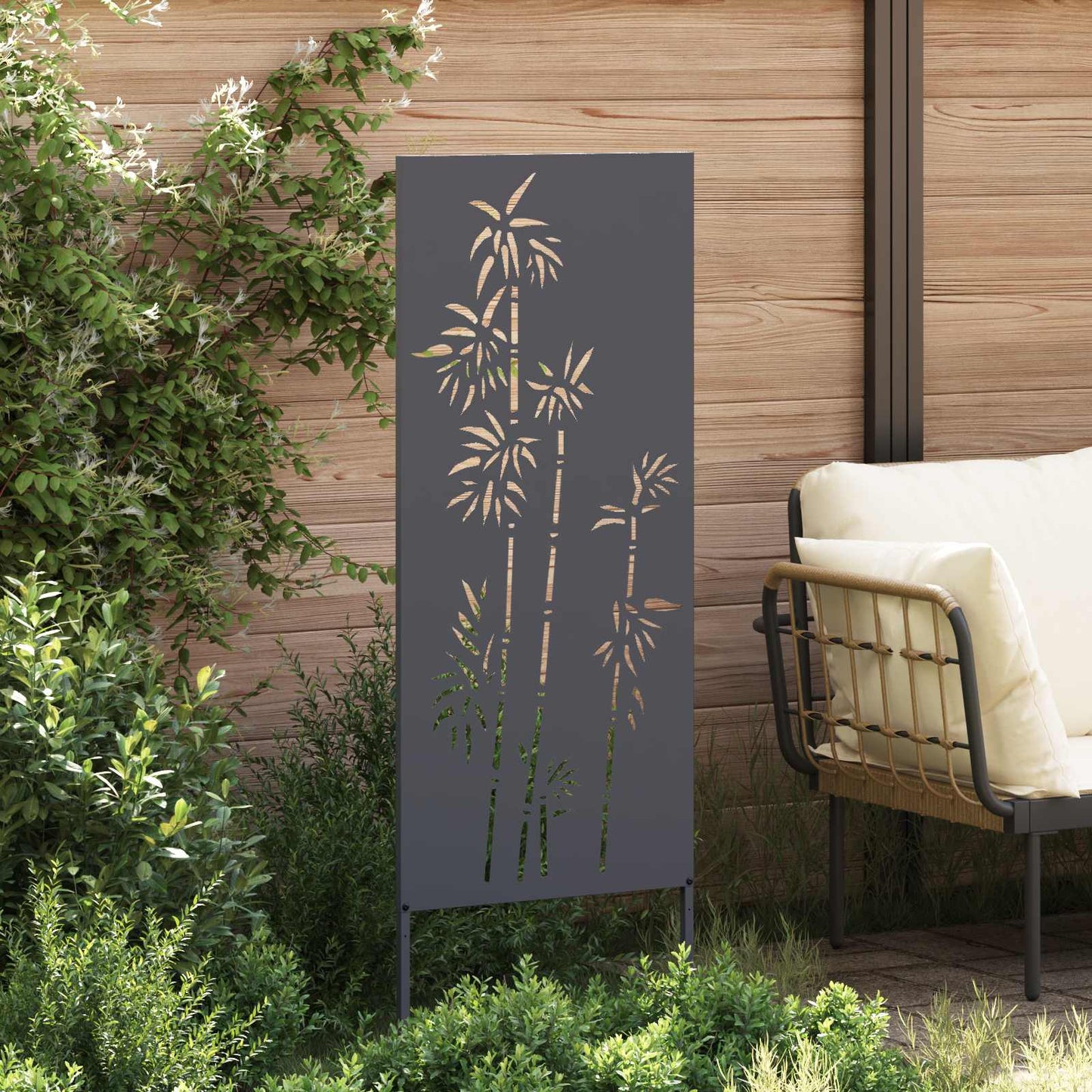 vidaXL Οθόνη Ιδιωτικότητας Κήπου Floral Ανθρακί 50 x 140 εκ