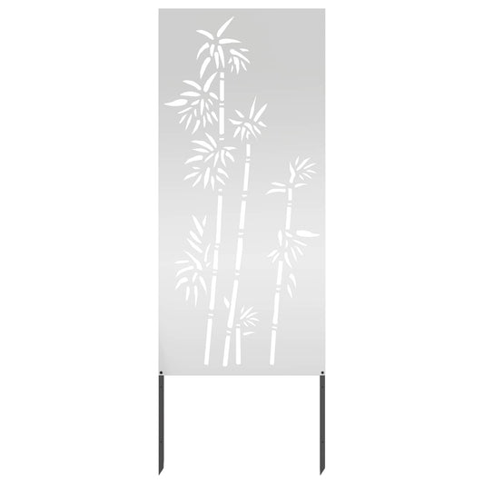 vidaXL Οθόνη Ιδιωτικότητας Κήπου Floral Ασημί 50 x 140 εκ