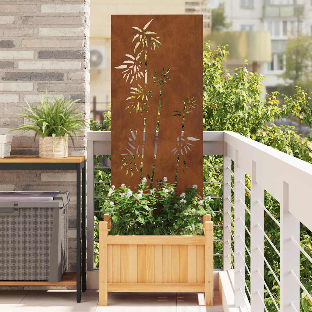 vidaXL Οθόνη Ιδιωτικότητας Κήπου Floral Σκ rusty 50 x 140 εκ