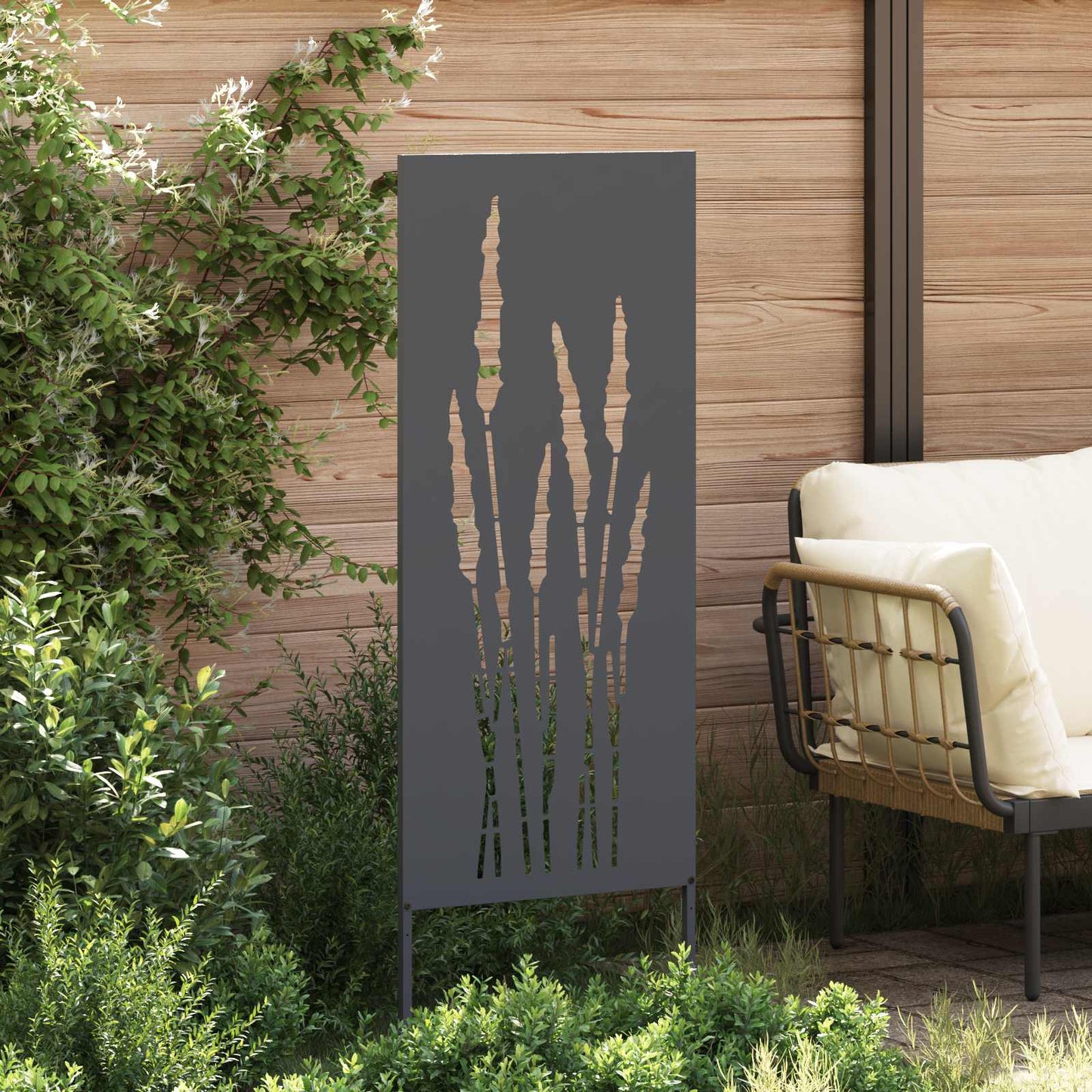 vidaXL Οθόνη Ιδιωτικότητας Κήπου Floral Ανθρακί 50 x 140 εκ
