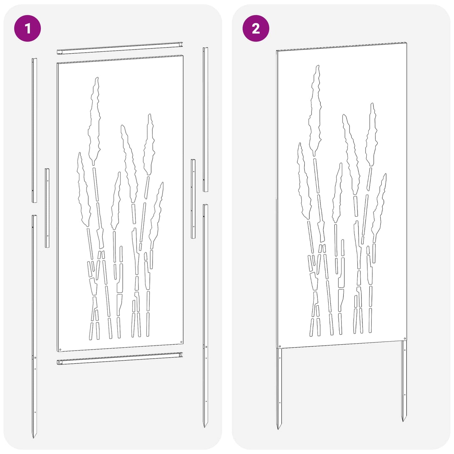 vidaXL Οθόνη Ιδιωτικότητας Κήπου Floral Ασημί 50 x 140 εκ