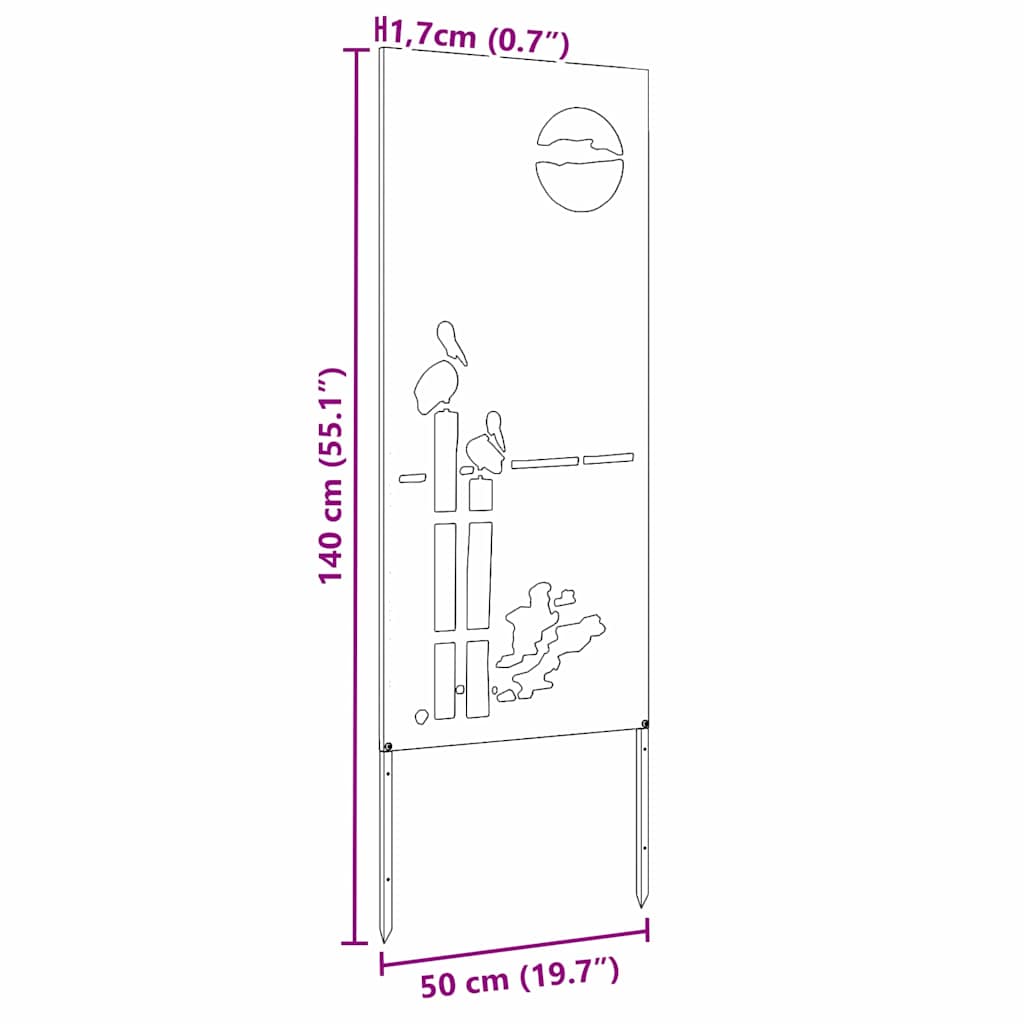vidaXL Οθόνη Ιδιωτικότητας Κήπου Μαιανδρικό σχέδιο Λαδί 50 x 140 εκ