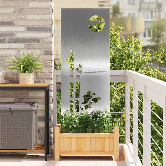 vidaXL Οθόνη Ιδιωτικότητας Κήπου Ασημί 50 x 140 εκ Ανοξείδωτο ατσάλι