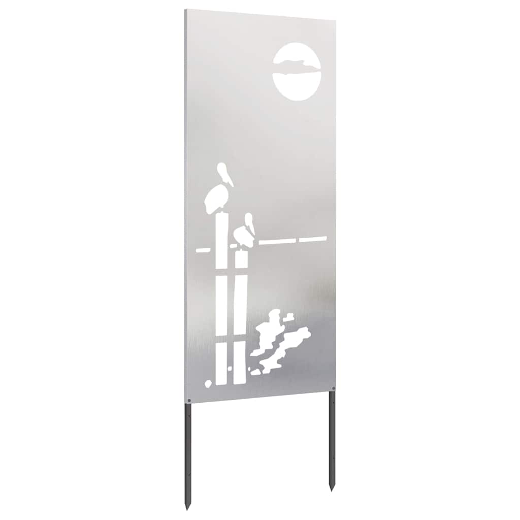 vidaXL Οθόνη Ιδιωτικότητας Κήπου Ασημί 50 x 140 εκ Ανοξείδωτο ατσάλι