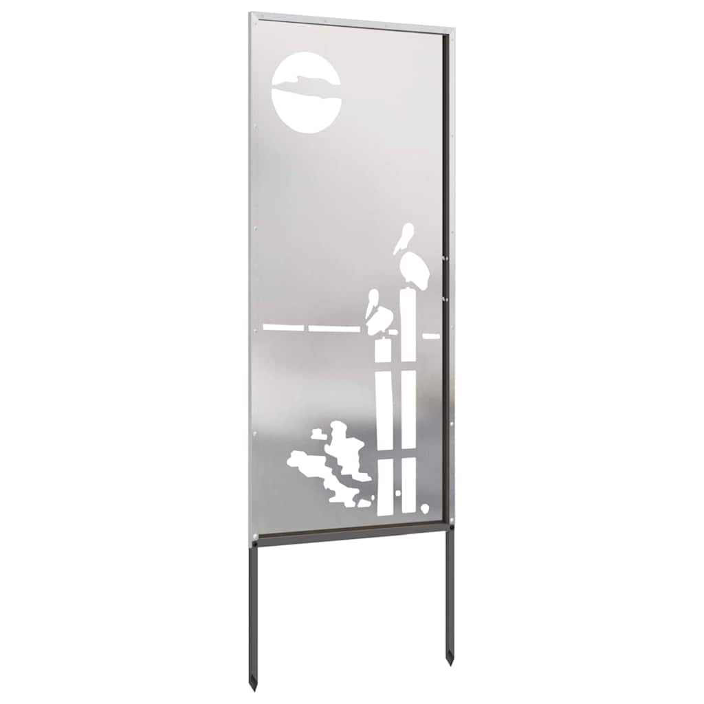 vidaXL Οθόνη Ιδιωτικότητας Κήπου Ασημί 50 x 140 εκ Ανοξείδωτο ατσάλι