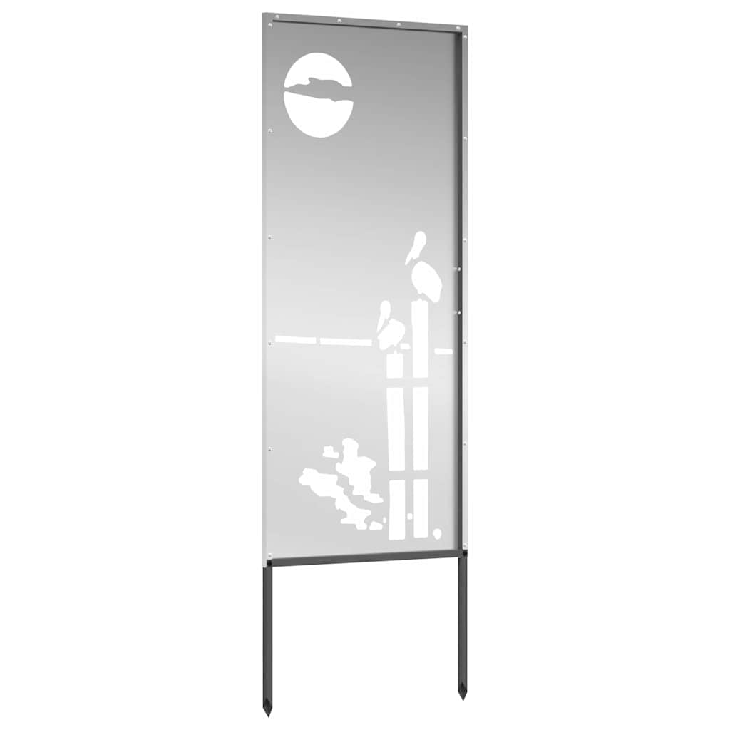 vidaXL Οθόνη Ιδιωτικότητας Κήπου Μαιανδρικό σχέδιο Ασημί 50 x 140 εκ